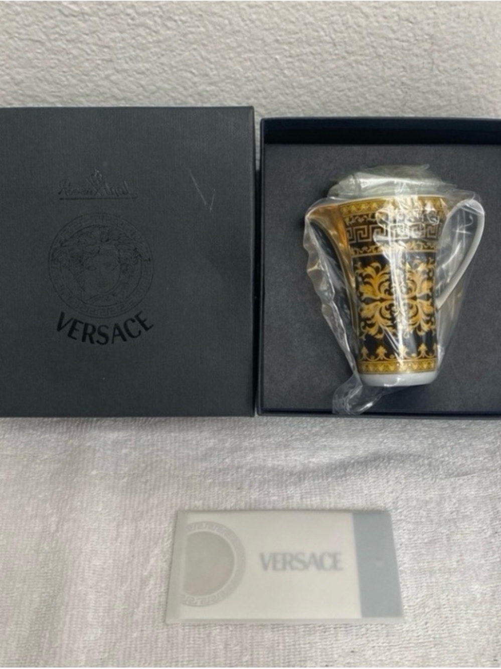 NEW Authentic Versace Rosenthal Floralia Gold Creamer Dining Luxury Classic
